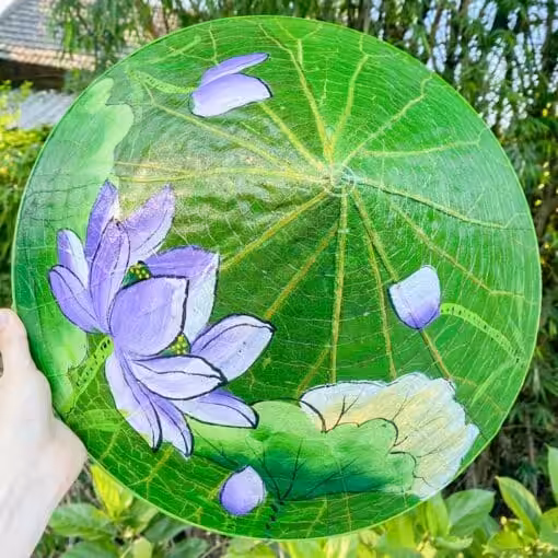 Nón lá Sen Huế họa tiết Sen tím