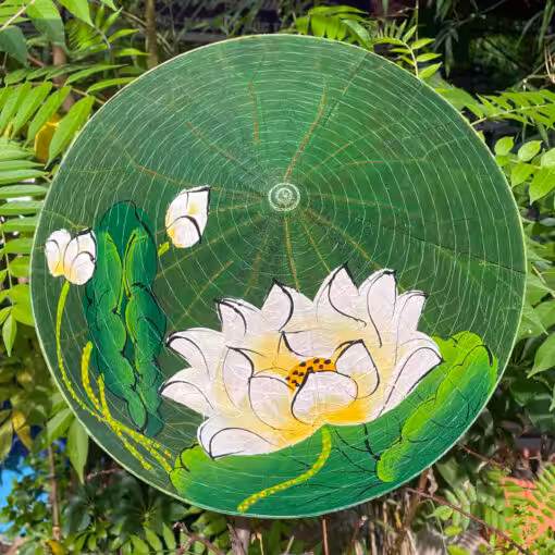 Nón lá sen huế vẽ tay sen tím 02