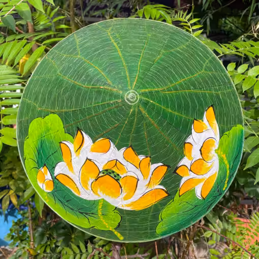 Nón lá sen huế vẽ tay sen tím 02
